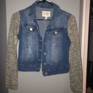 Denim Knit Sleeve Jacket